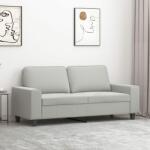vidaXL Canapea cu 2 locuri, gri deschis, 140 cm, țesătură microfibră (348982) Canapea