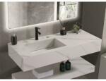 Inter Ceramic Мивка за баня PIETRA / ICL 12049/120W LEFT, стенен монтаж, кварц, бял, 120x50x18см (12049/120W LEFT)