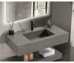 Inter Ceramic Мивка за баня PIETRA / ICL 12049/100G, стенен монтаж, кварц, сив, 100x50x18см (12049/100G)
