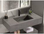 Inter Ceramic Мивка за баня PIETRA / ICL 12049/80G, стенен монтаж, кварц, сив мат, 80x50x18см (12049/80G)