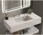 Inter Ceramic Мивка за баня PIETRA / ICL 12049/100W, стенен монтаж, кварц, бял мат, 100x50x18см (12049/100W)