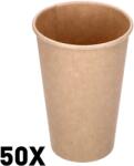  Eldobható papír pohár 3, 3dl 80mm 50db 76433 kraft barna 330ml