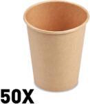  Eldobható papír pohár 2, 8dl 80mm 50db 76428 kraft barna 280ml