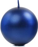 PartyDeco Lumânare - bilă albastru metalic 8 cm