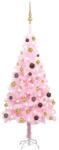 vidaXL Rózsaszín műkarácsonyfa LED fényekkel és gömb szettel 120 cm (3077497)