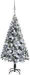 vidaXL Műkarácsonyfa LED fényekkel és gömb szettel 120 cm (3077914)