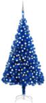 vidaXL Kék műkarácsonyfa LED fényekkel és gömb szettel 210 cm (3077682)