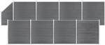 vidaXL Set panouri gard, 2 pătrate + 1 oblic, gri, 1484 x 186 cm, WPC (3053240) - comfy