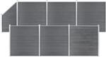 vidaXL Set panouri gard, 6 pătrate + 1 oblic, gri, 1138x186 cm, WPC (3053238) - comfy