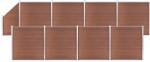 vidaXL Set panouri gard, 8 pătrate + 1 oblic, maro, 1484x186 cm, WPC (3053222) - comfy