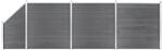 vidaXL Set panouri gard, 3 pătrate + 1 oblic, gri, 619x186 cm, WPC (3053235) - vidaxl