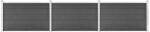 vidaXL Set de panouri de gard, negru, 526 x 105 cm, WPC (3070448) - vidaxl