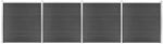 vidaXL Set de panouri de gard, negru, 699x186 cm, WPC (3070431) - vidaxl