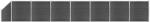 vidaXL Set de panouri de gard, negru, 1311x(105-186) cm, WPC (3070443) - vidaxl