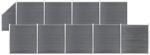 vidaXL Set panouri gard, 9 pătrate + 1 oblic, gri, 1657x186 cm, WPC (3053241) - vidaxl