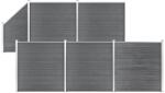 vidaXL Set panouri gard, 5 pătrate + 1 oblic, gri, 965 x 186 cm, WPC (3053237) - vidaxl
