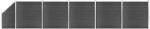 vidaXL Set de panouri de gard, negru, 965x(105-186) cm, WPC (3070441) - vidaxl