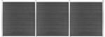 vidaXL Set de panouri de gard, negru, 526 x 186 cm, WPC (3070430) - comfy