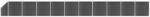 vidaXL fekete WPC kerítéspanelszett 1830 x (105-186) cm (3070446)