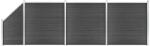 vidaXL fekete WPC kerítéspanelszett 619 x (105-186) cm (3070439)