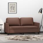 vidaXL Canapea cu 2 locuri, maro, 140 cm, piele ecologică (348919) Canapea