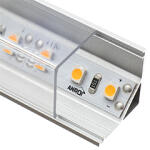 ANRO LED Profile ALP-005 Ezüst - Alumínium sarok profil LED szalaghoz, szögletes (Átlátszó búrával) (LP202/LP203 - LP203-TRANC)