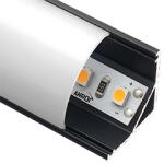 ANRO LED Profile ALP-006 Fekete - Alumínium sarok profil LED szalaghoz, íves (Opál búrával) (LP202B/LP203B - LP202-MLKC)