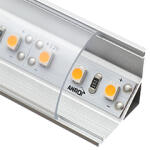 ANRO LED Profile ALP-006 Ezüst - Alumínium sarok profil LED szalaghoz, íves (Átlátszó búrával) (LP202/LP203 - LP202-TRANC)