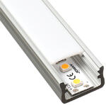 Lumines Type-A Ezüst - Alumínium U profil LED szalagos világításhoz (Opál búrával) (LUMINES-A2-S + LUMINESB-K2020-ML (2,02m/pcs))