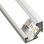 Lumines Type-C Ezüst - Alumínium sarokprofil LED szalagos világításhoz (Opál búrával) (LUMINES-C2-S + LUMINESB-K2020-ML (2,02m/pcs))