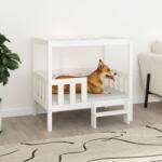 vidaXL Pat pentru câini, alb, 95, 5x73, 5x90 cm, lemn masiv de pin (822383) - vidaxl