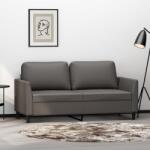 vidaXL Canapea cu 2 locuri, gri, 140 cm, piele ecologică (348920) Canapea