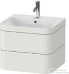 Duravit HAPPY D. 2 PLUS 2 57, 5 cm széles fiókos alsószekrény mosdóval, 1 csaplyukkal, Nordic White Satin Matt Lacquer HP4635O3939 (HP4635O3939)