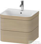 Duravit HAPPY D. 2 PLUS 2 57, 5 cm széles fiókos alsószekrény mosdóval, 1 csaplyukkal, Mediterranean Oak Real wood veneer HP4635O7171 (HP4635O7171)