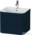 Duravit HAPPY D. 2 PLUS 2 57, 5 cm széles fiókos alsószekrény mosdóval, 1 csaplyukkal, Night Blue Satin Matt Lacquer HP4635O9898 (HP4635O9898)