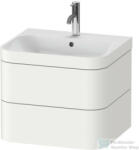Duravit HAPPY D. 2 PLUS 2 57, 5 cm széles fiókos alsószekrény mosdóval, 1 csaplyukkal, White Satin Matt Lacquer HP4635O3636 (HP4635O3636)