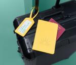 Tchibo Bőröndcímke és útlevéltartó, sárga Sárga