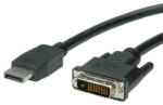  OEM Displayport -> DVI-D M / M video jelkábel 2m fekete (11.99. 5610) (RO11995610)