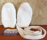  Minimanó újszülött téli kötött kesztyű - fehér