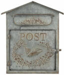 Clayre & Eef Antikolt fém madaras háztetős postaláda