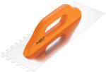 NEO 50-174 Acél Simító, Fogazott, Rozsdamentes, 380x128mm, 10x10x10mm, Fa Markol