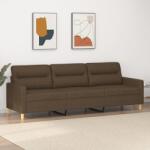 vidaXL Canapea cu 3 locuri, maro, 210 cm, material textil (348810) Canapea