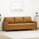vidaXL Canapea cu 3 locuri, Maro, 180 cm, catifea (348762) Canapea