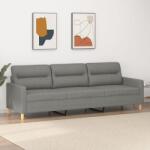 vidaXL Canapea cu 3 locuri, gri închis, 210 cm, material textil (348808) Canapea
