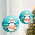 Family Karácsonyi lampion - Pingvin mintával - 25 cm (58765C)