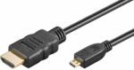 PremiumCord kphdmad1 HDMI kábel 1 M HDMI A-típus (Standard) HDMI D-típus (Micro) Fekete (kphdmad1)