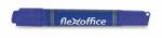 FlexOffice "PM04" 0, 8/6, 0 mm kúpos/vágott kétvégű kék alkoholos marker (OW-8714)