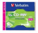 Verbatim SERL 700MB, 8-12x, normál tok, újraírható CD-RW lemez (CDVU7010)