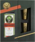 Jägermeister likőr 0, 7L (35%) + 2db fém shot pohár prémium díszdobozban