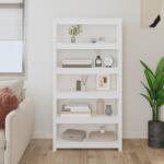 vidaXL Bibliotecă, alb, 80x35x154 cm, lemn masiv de pin (821690) Biblioteca